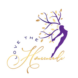 Love the Homemade logo with purple woman tree and golden leaves www.lovethehomemade.com